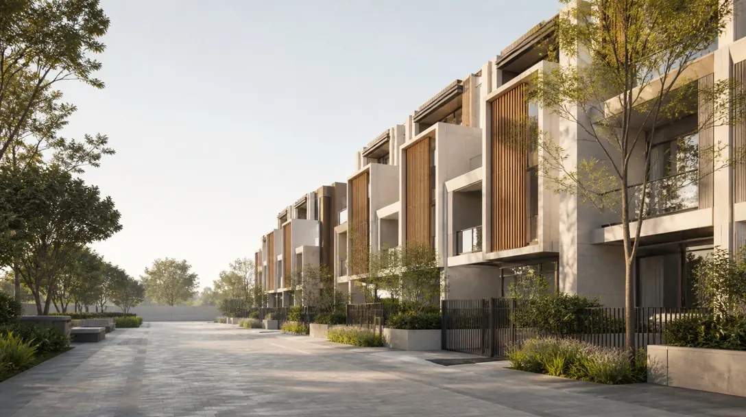 FrameLab townhouse development — scalable prefabricated multi-dwelling project for Australian developers