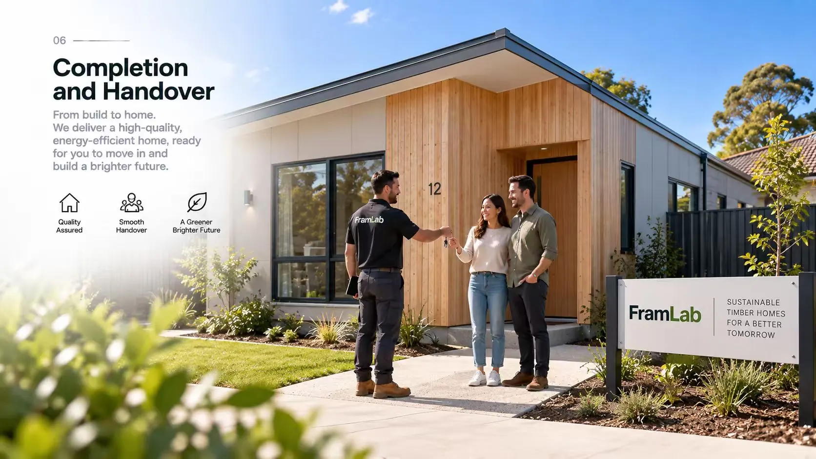 Completed home inspected and handed over by the builder