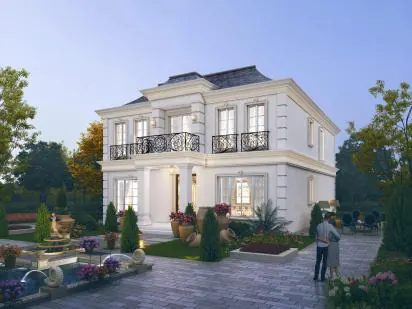 Mansard roof villa — view 2